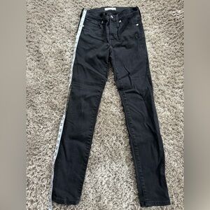 Madewell, size 24 black stretch skinny jeans